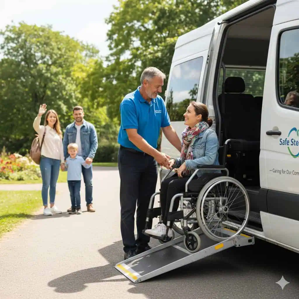 Przewóz osób niepełnosprawnych Warszawa - pomoc przy wsiadaniu