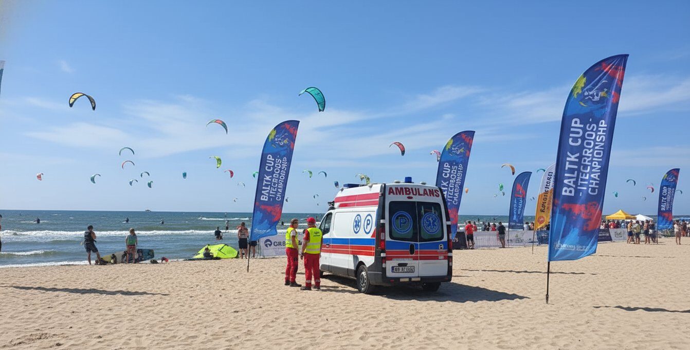 Ambulans na plaży Hel